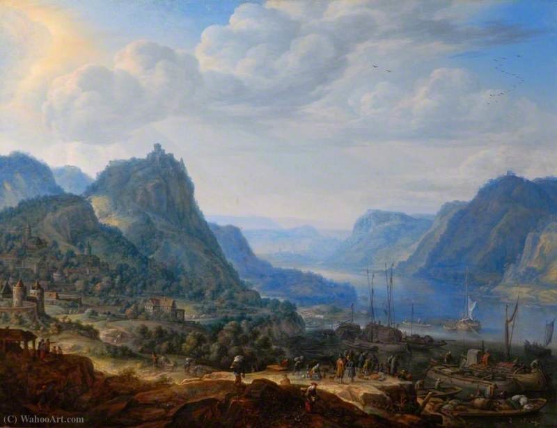 Wikioo.org - The Encyclopedia of Fine Arts - Painting, Artwork by Herman Saftleven - View on the Rhine
