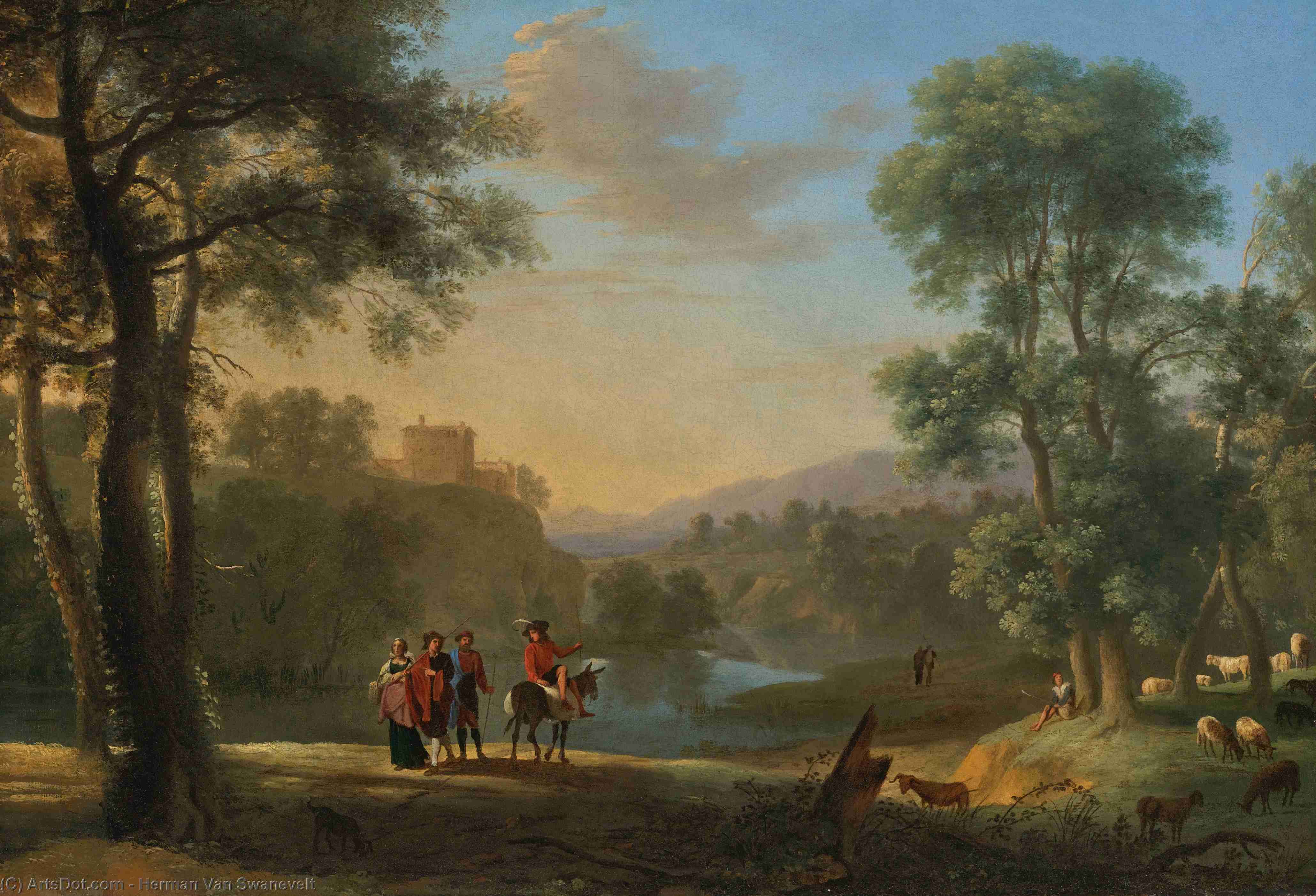 WikiOO.org - Encyclopedia of Fine Arts - Maľba, Artwork Herman Van Swanevelt - Classical landscape