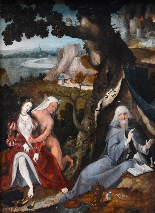 Wikioo.org - The Encyclopedia of Fine Arts - Painting, Artwork by Hieronymus Wellens De Cock - Tentation de Saint Antoine