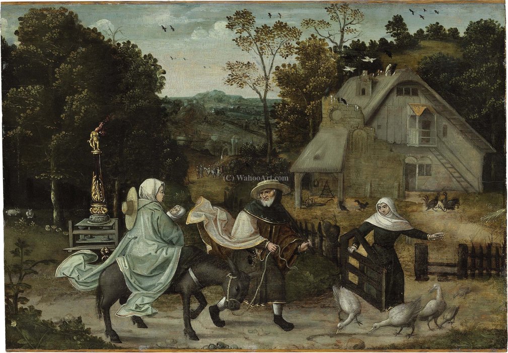 Wikioo.org - The Encyclopedia of Fine Arts - Painting, Artwork by Hieronymus Wellens De Cock - The Flight into Egypt
