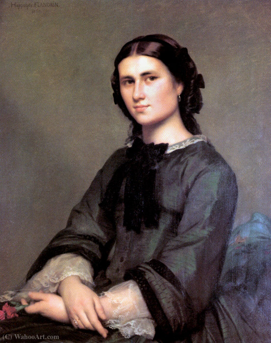 WikiOO.org - Енциклопедія образотворчого мистецтва - Живопис, Картини
 Hippolyte Flandrin - Portrait of Mlle