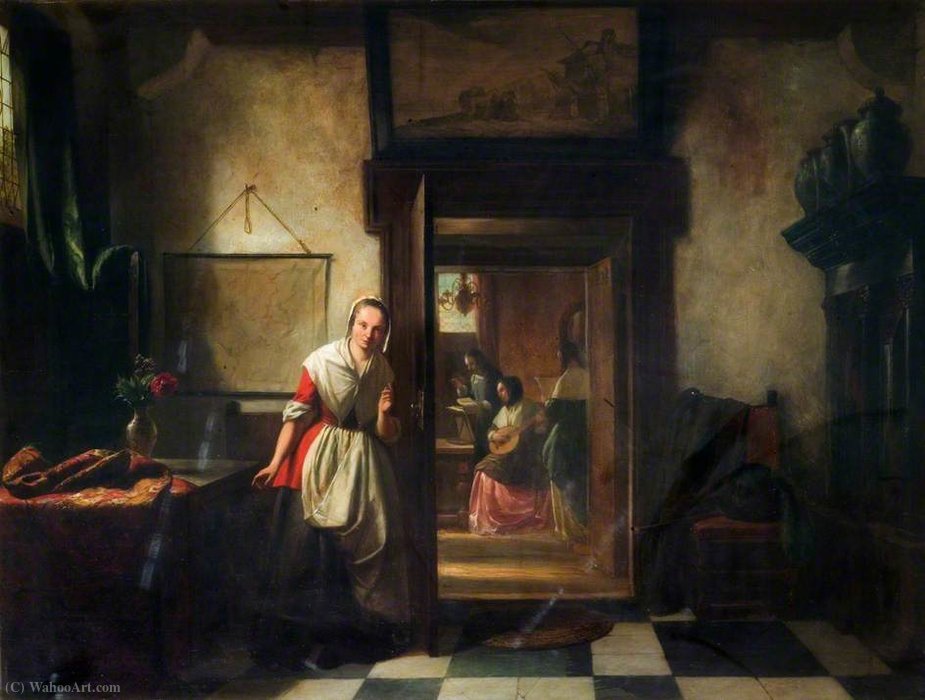 Wikioo.org - The Encyclopedia of Fine Arts - Painting, Artwork by Hubertus Van Hove - The listening servant