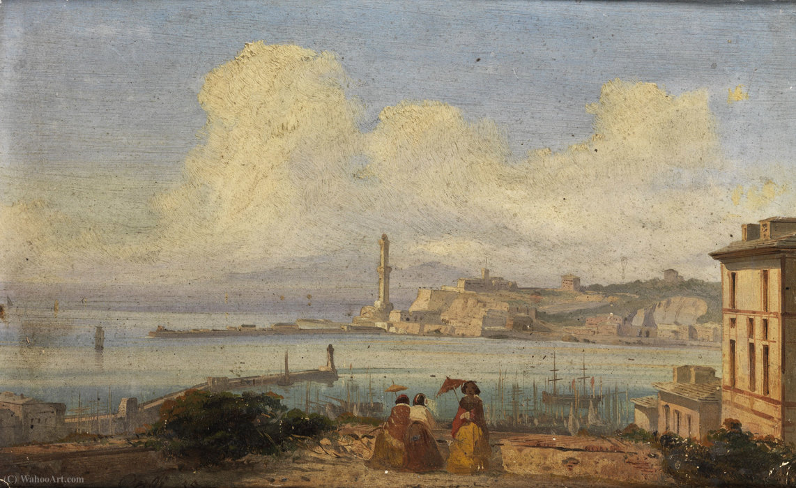 WikiOO.org - دایره المعارف هنرهای زیبا - نقاشی، آثار هنری Ippolito Caffi - Bay of Naples