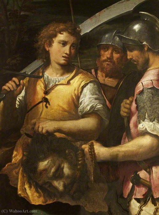 WikiOO.org - Enciclopedia of Fine Arts - Pictura, lucrări de artă Ippolito Scarsella (Scarsellino) - David with the Head of Goliath
