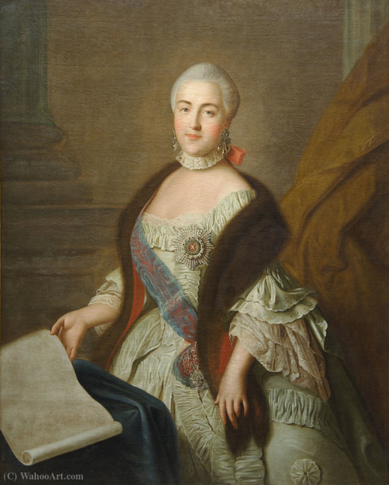 Wikioo.org - The Encyclopedia of Fine Arts - Painting, Artwork by Ivan Petrovich Argunov - Portrait of Grand Duchess Catherine Alexeyevna