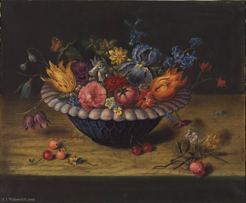 WikiOO.org - Encyclopedia of Fine Arts - Maľba, Artwork Jacob Marrel - Bowl of flowers