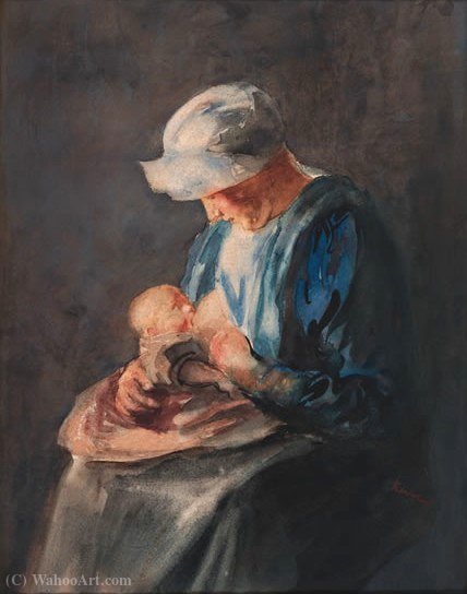 WikiOO.org - Encyclopedia of Fine Arts - Maleri, Artwork Jacob Simon Hendrik Kever - Mother Delight