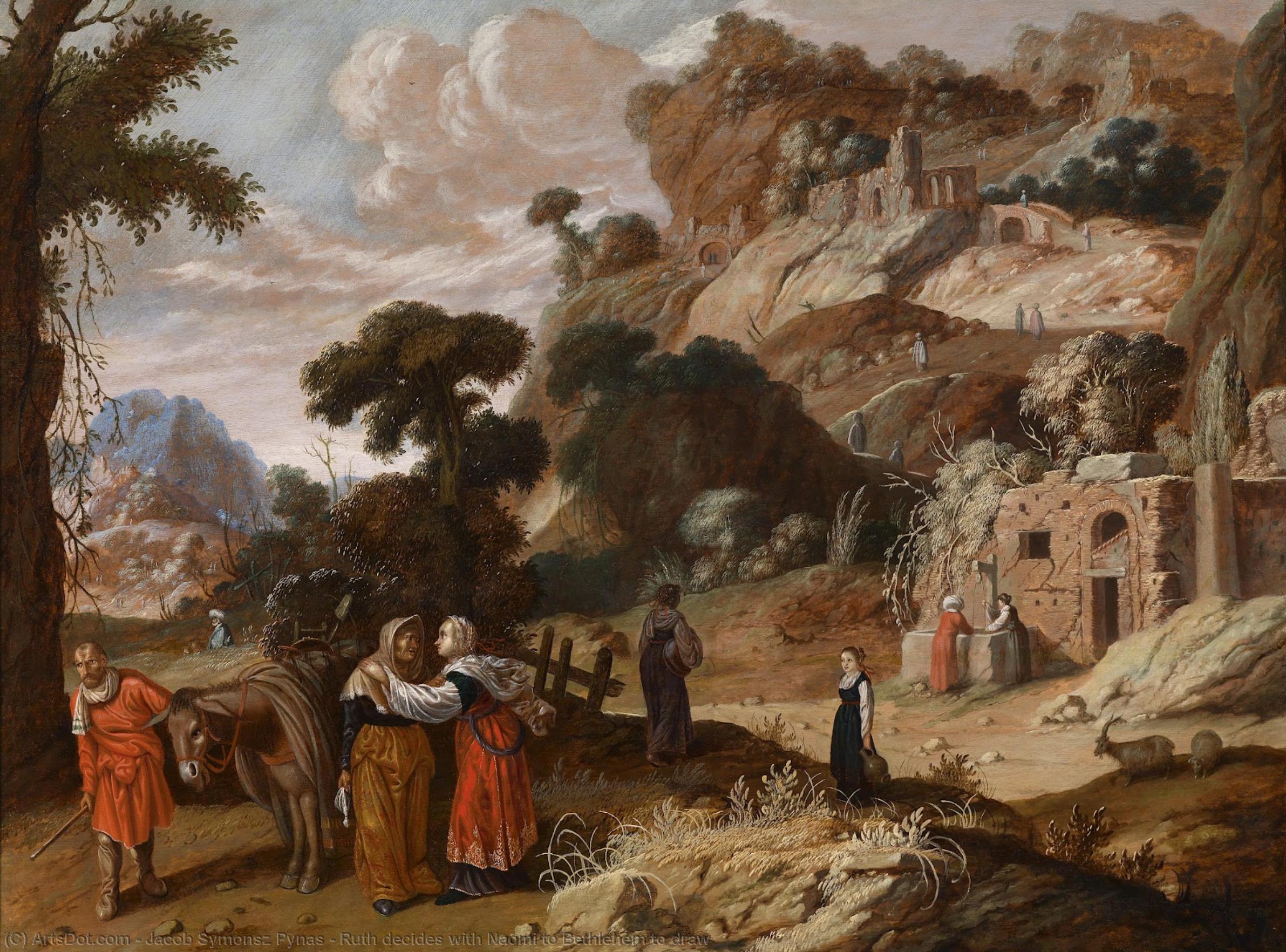Wikioo.org - The Encyclopedia of Fine Arts - Painting, Artwork by Jacob Symonsz Pynas - Ruth decides with Naomi to Bethlehem to draw