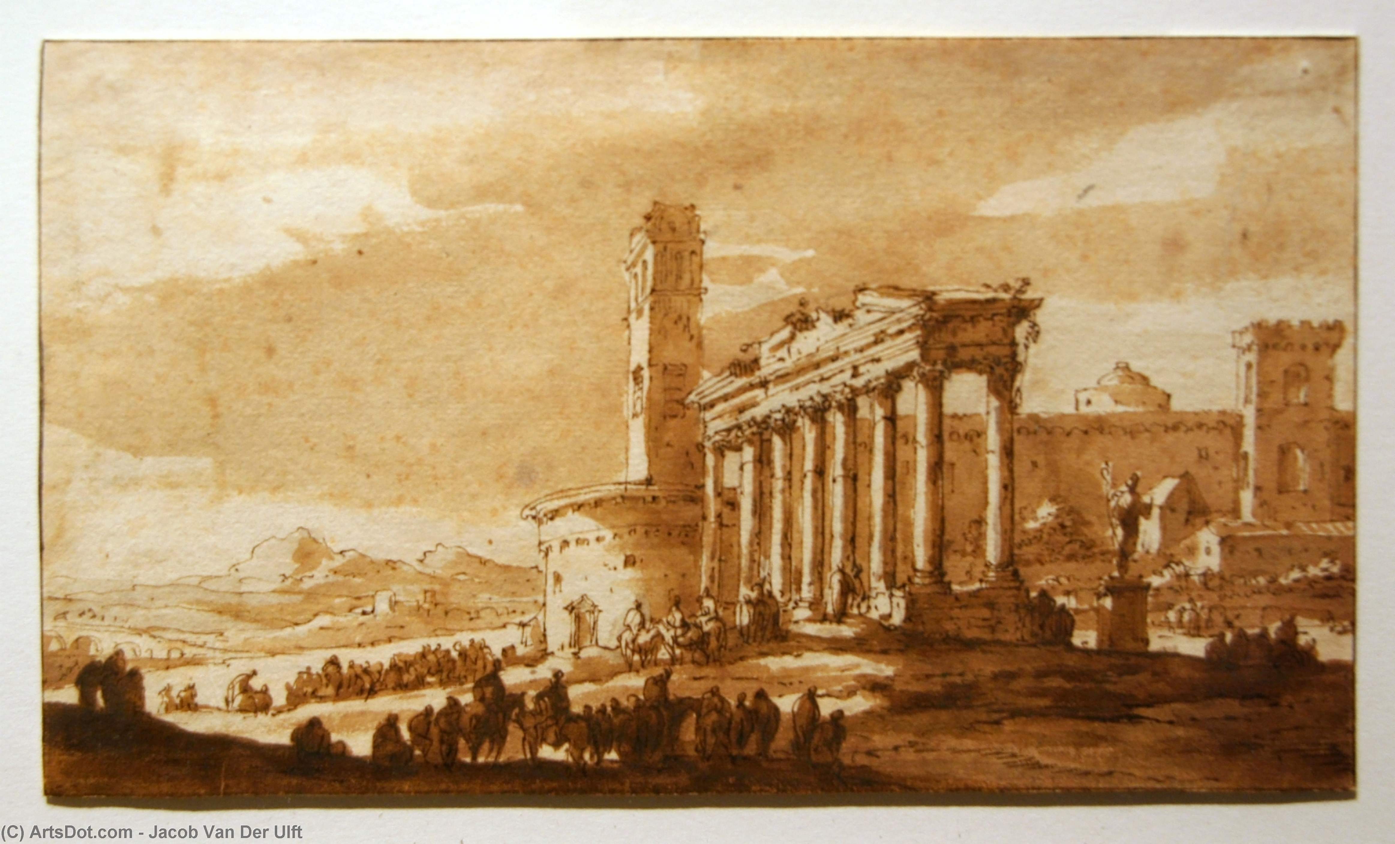 Wikioo.org - The Encyclopedia of Fine Arts - Painting, Artwork by Jacob Van Der Ulft - Antique ruins