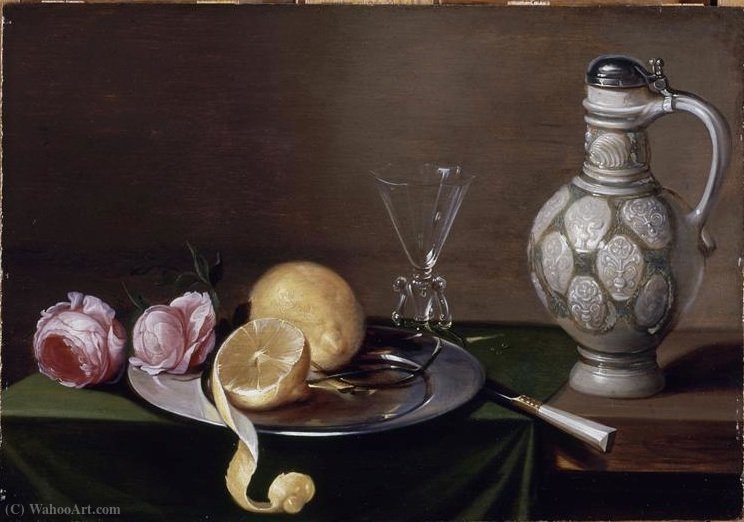 WikiOO.org - Encyclopedia of Fine Arts - Maleri, Artwork Jacob Foppens Van Es - Still life with pitcher