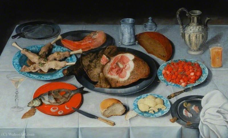 WikiOO.org - Encyclopedia of Fine Arts - Maľba, Artwork Jacob Van Hulsdonck - Breakfast piece