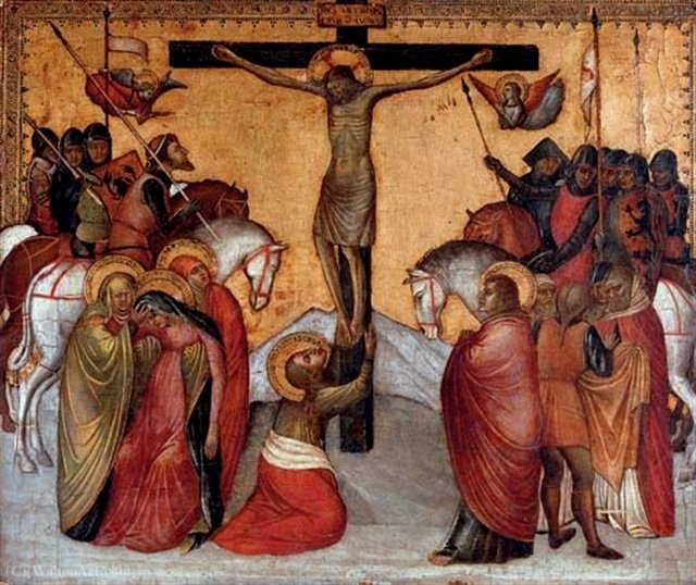 Wikioo.org – La Enciclopedia de las Bellas Artes - Pintura, Obras de arte de Jacobello Alberegno - Crucifixión