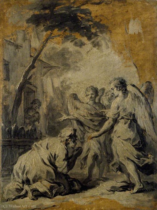Wikioo.org - The Encyclopedia of Fine Arts - Painting, Artwork by Jacopo Amigoni - Abraham and the three Angels