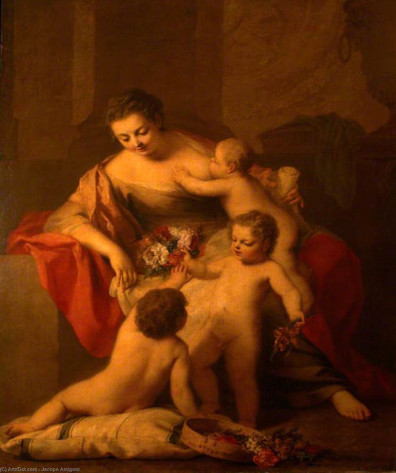 Wikioo.org – La Enciclopedia de las Bellas Artes - Pintura, Obras de arte de Jacopo Amigoni - alegoría de caridad