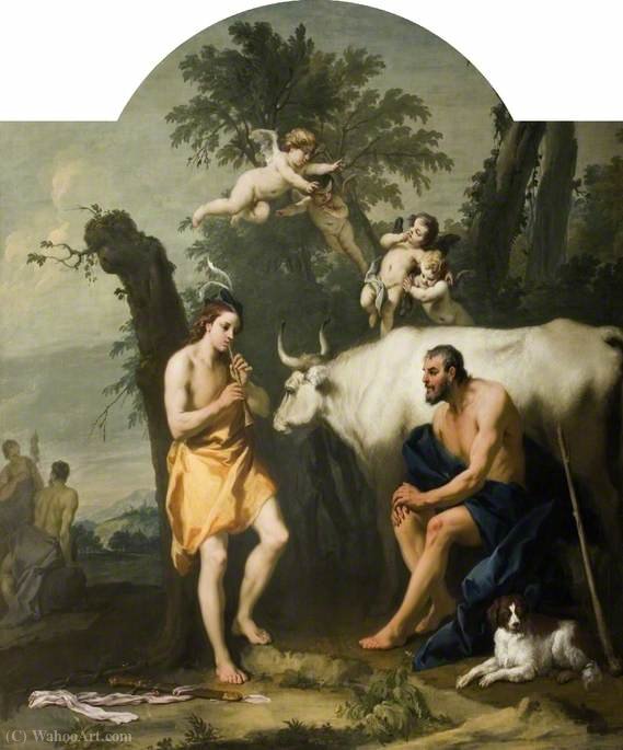 WikiOO.org - Encyclopedia of Fine Arts - Maleri, Artwork Jacopo Amigoni - Argus Guarding Io Who Has Been Transformed into a White Heifer