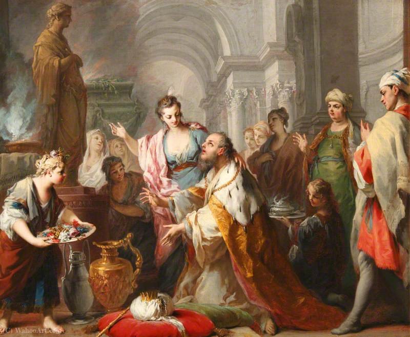 Wikioo.org – La Enciclopedia de las Bellas Artes - Pintura, Obras de arte de Jacopo Amigoni - Salomón sacrificar a los ídolos de sus esposas