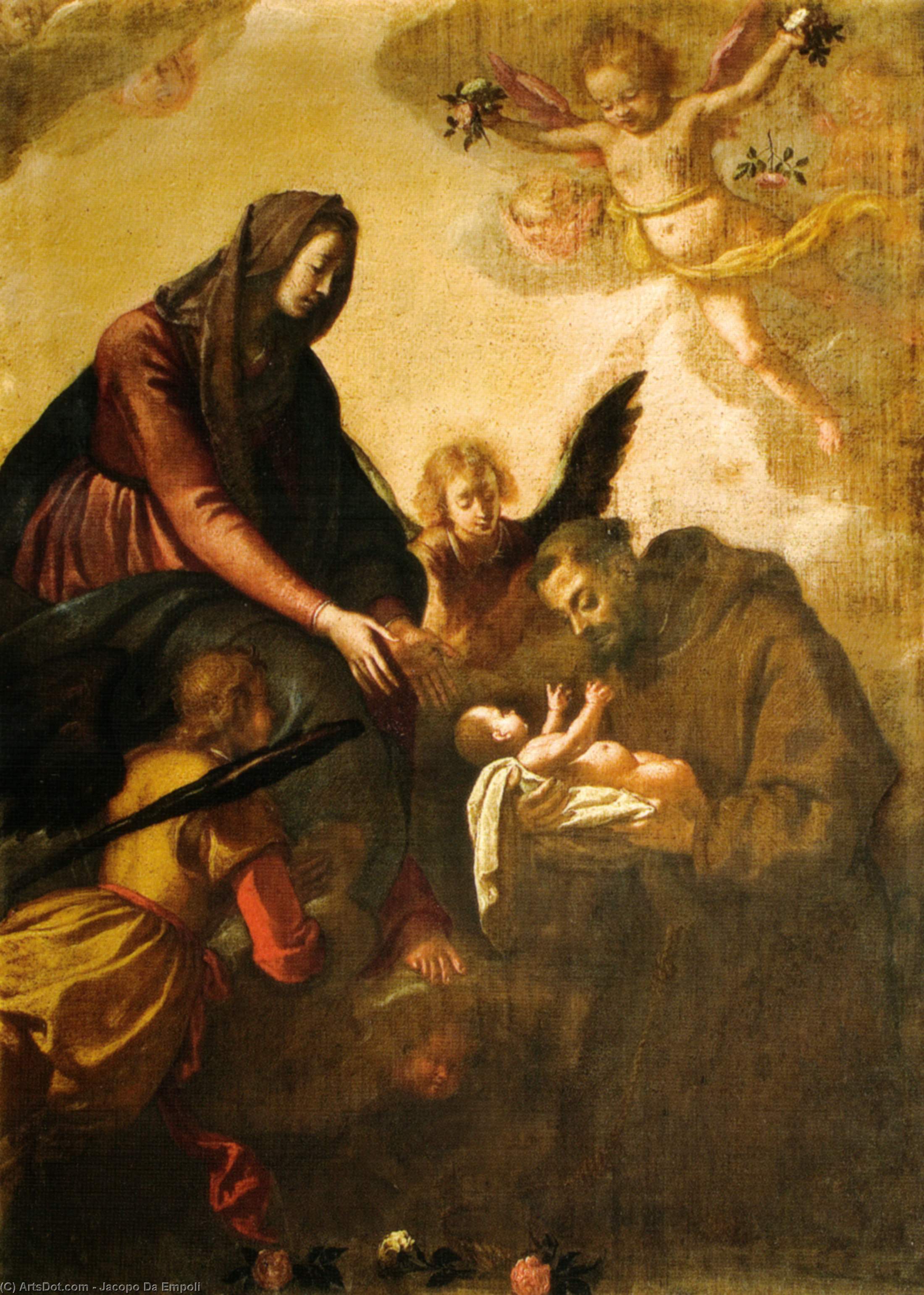 Wikioo.org – L'Encyclopédie des Beaux Arts - Peinture, Oeuvre de Jacopo Da Empoli - madone qui mains le enfant à st . Francis