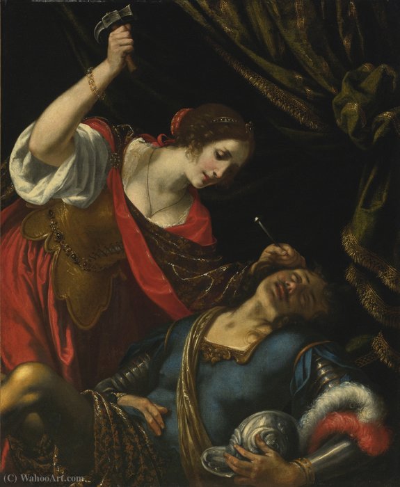 Wikioo.org - The Encyclopedia of Fine Arts - Painting, Artwork by Jacopo Vignali - Jael and Sisera