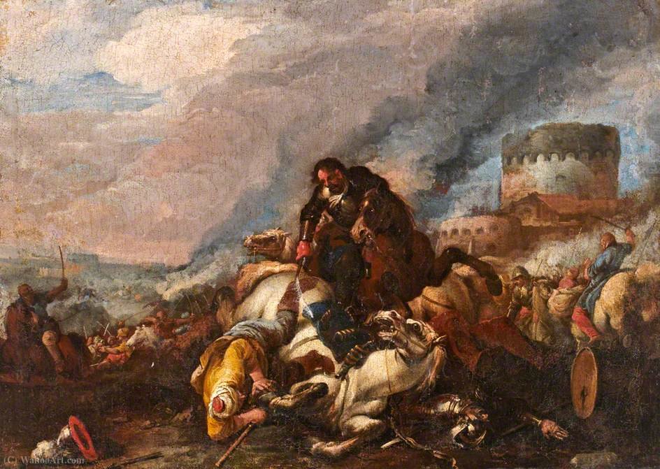 Wikioo.org - Encyklopedia Sztuk Pięknych - Malarstwo, Grafika Jacques Courtois - Battle between Knights and Turks