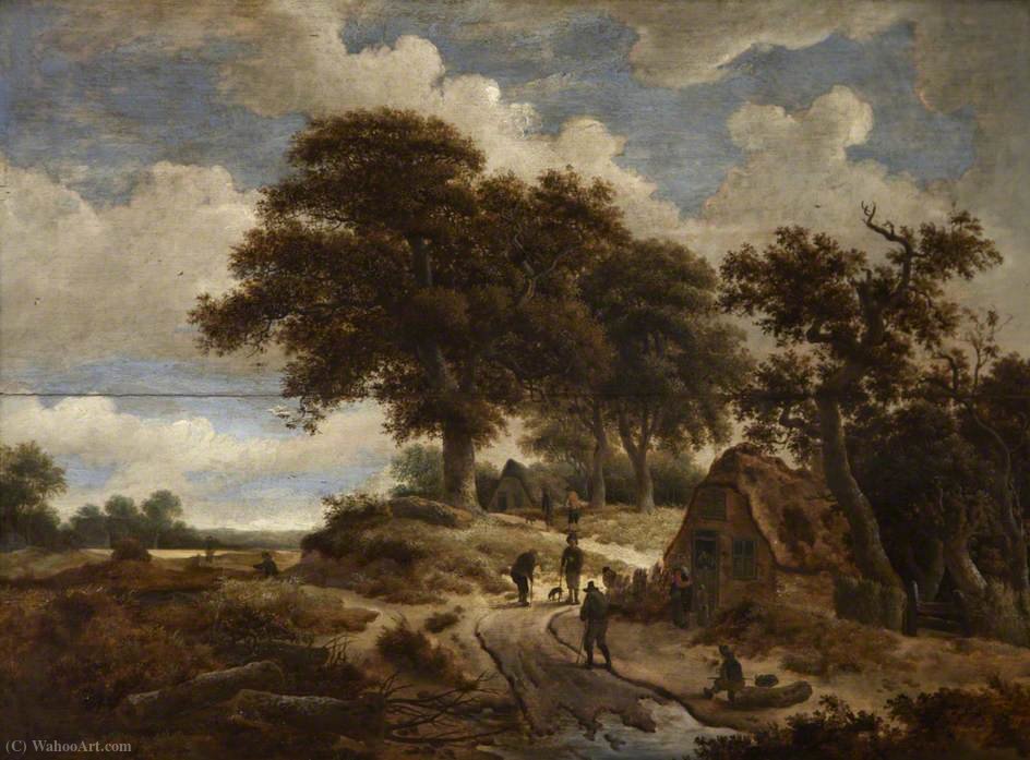 Wikioo.org - The Encyclopedia of Fine Arts - Painting, Artwork by Jacques D' Arthois - Landscape with Figures