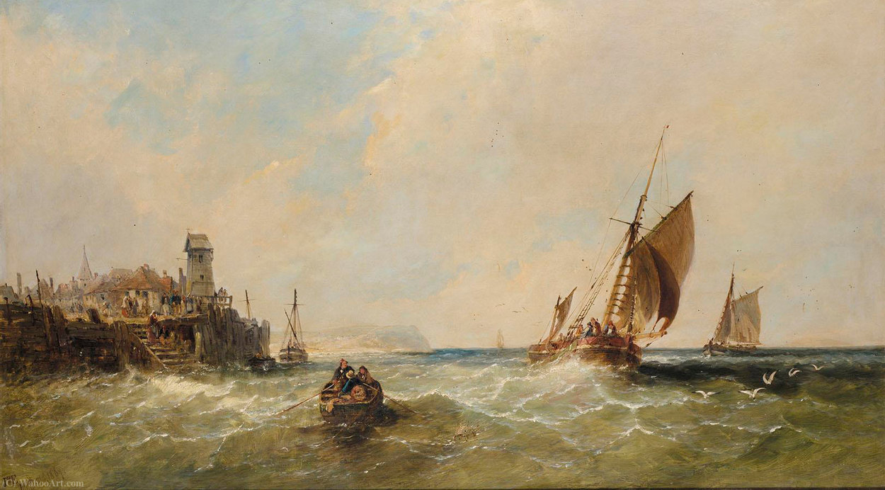 Wikioo.org - The Encyclopedia of Fine Arts - Painting, Artwork by James Edwin Meadows - Entering the harbour
