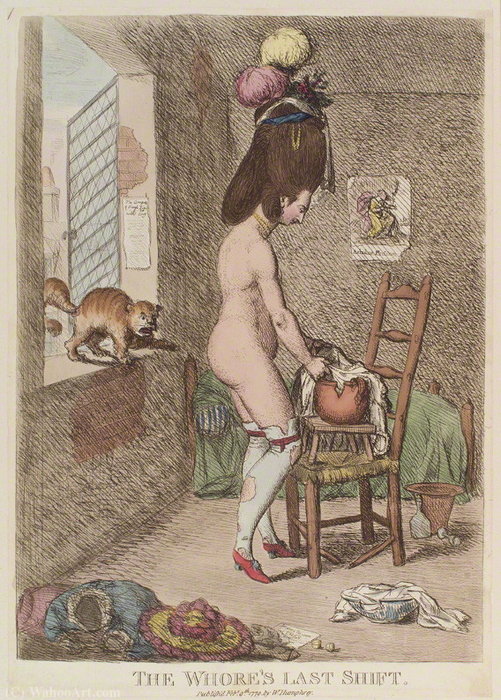 Wikioo.org - The Encyclopedia of Fine Arts - Painting, Artwork by James Gillray - The whore's last shift