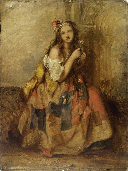 WikiOO.org - Encyclopedia of Fine Arts - Maalaus, taideteos James John Hill - Mad Margery, a Young Woman Driven Mad and Living in the Fields
