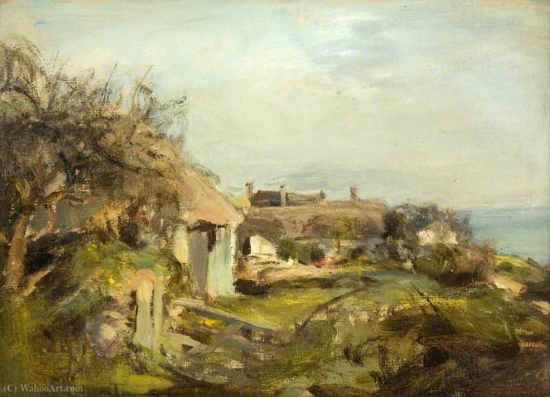 WikiOO.org - Encyclopedia of Fine Arts - Maalaus, taideteos James Lawton Wingate - Cottages in Arran