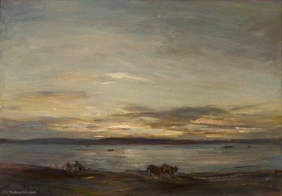 Wikioo.org - The Encyclopedia of Fine Arts - Painting, Artwork by James Lawton Wingate - Golden sunset, fairlie