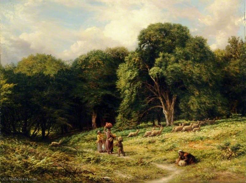 Wikioo.org - The Encyclopedia of Fine Arts - Painting, Artwork by James Thomas Linnell - Knole park, kent