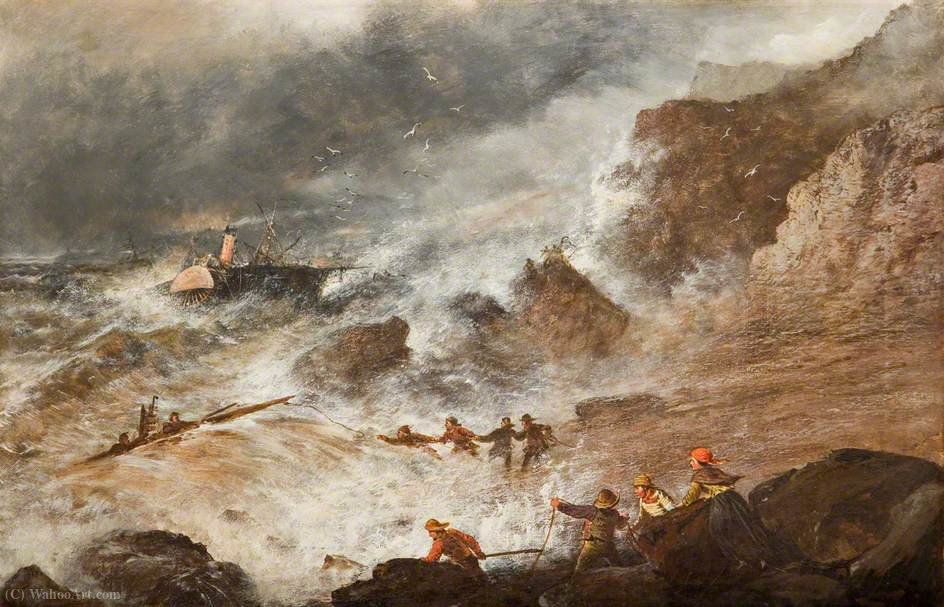 WikiOO.org - دایره المعارف هنرهای زیبا - نقاشی، آثار هنری James Webb - After the Wreck (On the French Coast)