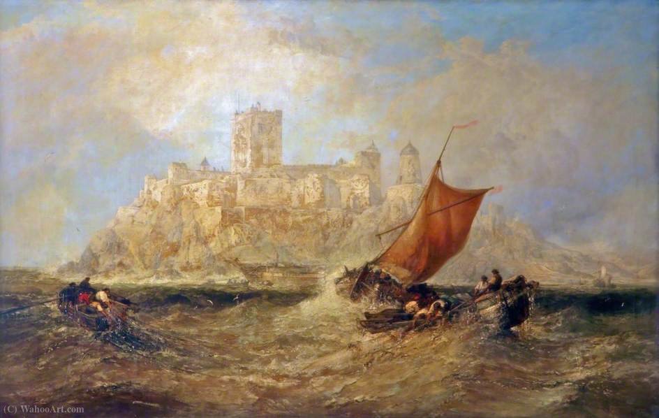 Wikioo.org - The Encyclopedia of Fine Arts - Painting, Artwork by James Webb - Bamburgh castle