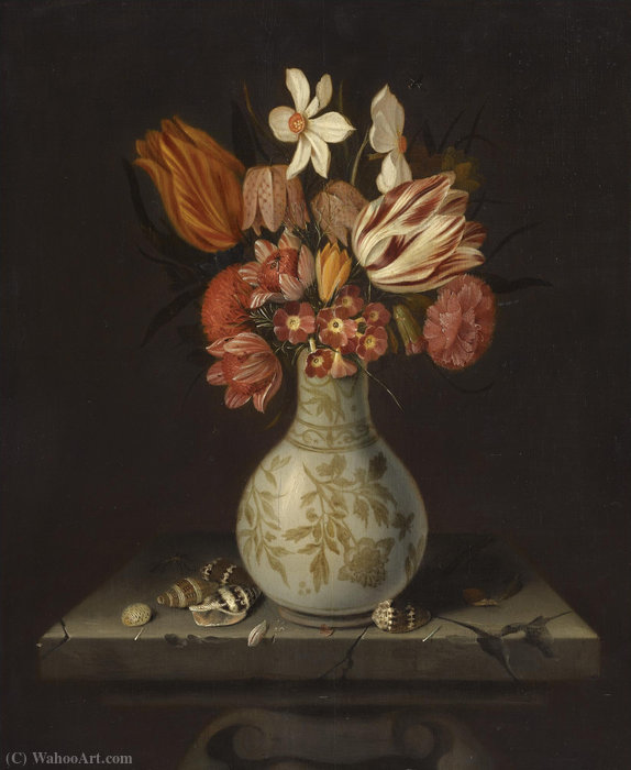 Wikioo.org – L'Enciclopedia delle Belle Arti - Pittura, Opere di Jan Baptist Van Fornenburgh - Natura morta con tulipani