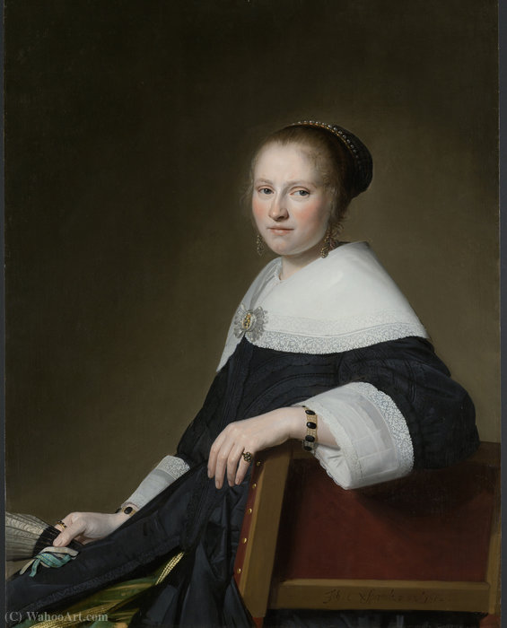 Wikioo.org - The Encyclopedia of Fine Arts - Painting, Artwork by Jan Cornelisz Verspronck - Portrait of Maria van Strijp