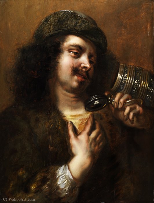 Wikioo.org - The Encyclopedia of Fine Arts - Painting, Artwork by Jan Cossiers - A man looking into his empty tankard