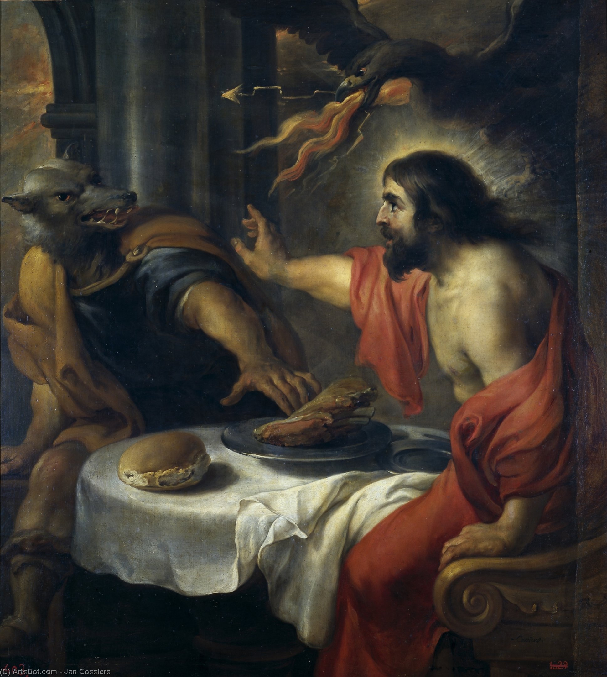 WikiOO.org - Encyclopedia of Fine Arts - Maleri, Artwork Jan Cossiers - Jupiter and Lycaon