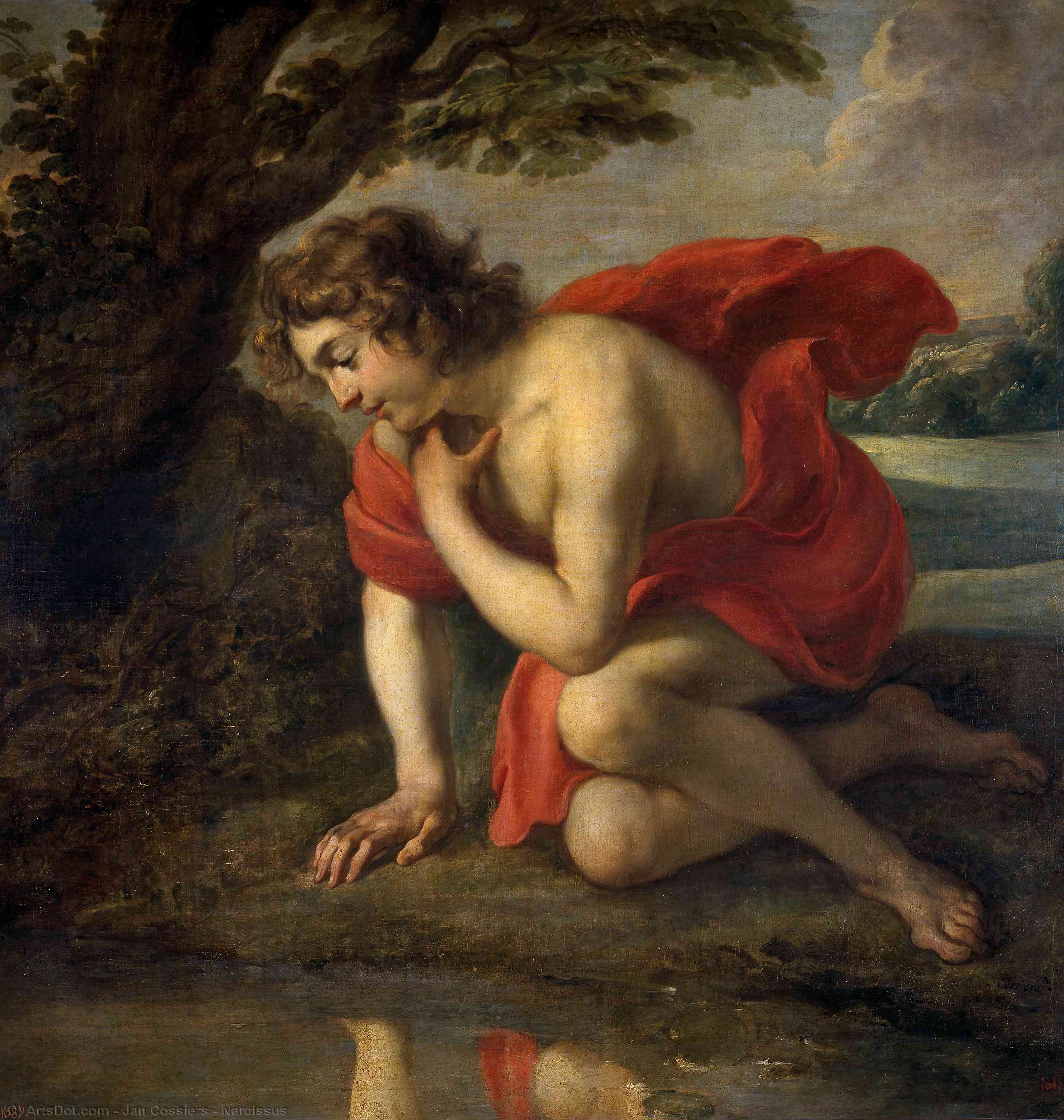 WikiOO.org - 백과 사전 - 회화, 삽화 Jan Cossiers - Narcissus
