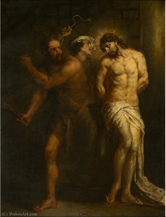 WikiOO.org - Encyclopedia of Fine Arts - Maleri, Artwork Jan Cossiers - The Flagellation of Christ