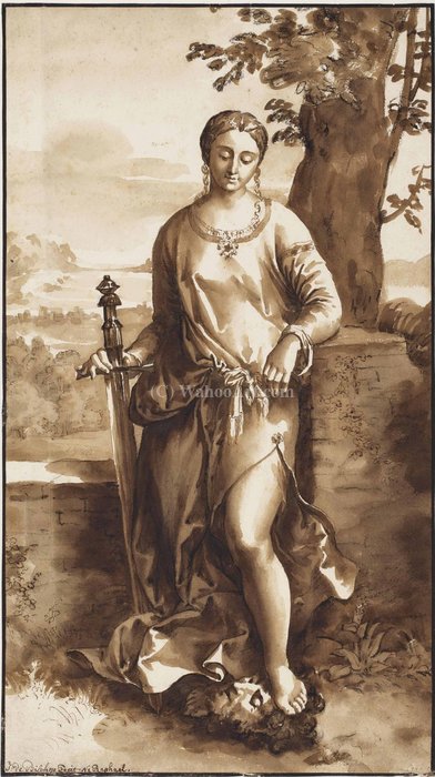 Wikioo.org – L'Enciclopedia delle Belle Arti - Pittura, Opere di Jan De Bisschop - Giuditta con la testa di Oloferne