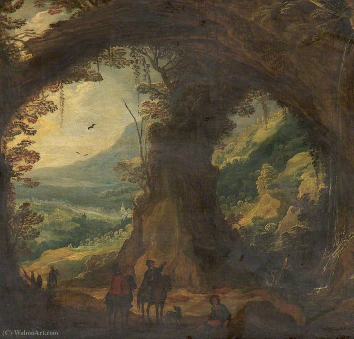 Wikioo.org - The Encyclopedia of Fine Arts - Painting, Artwork by Jan De Momper - Landscape with Travellers