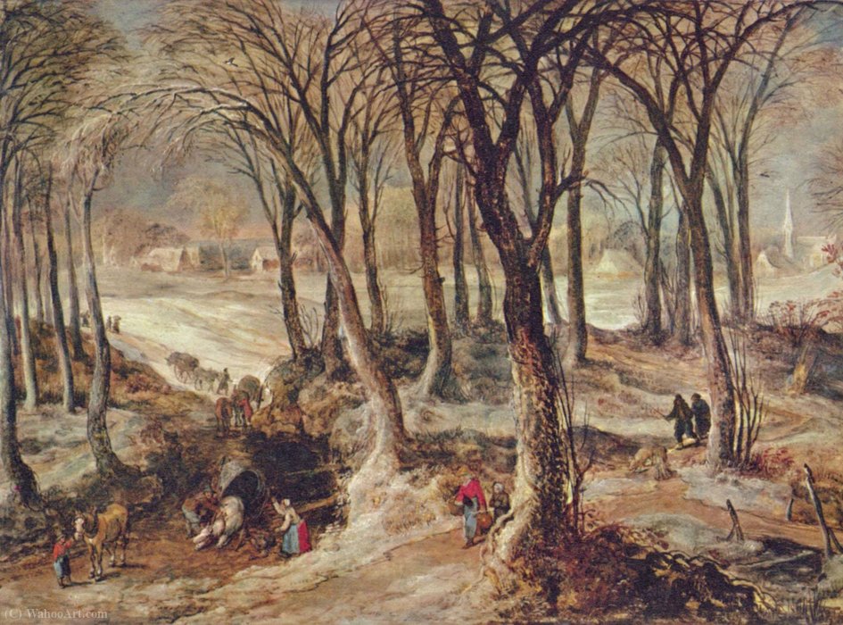 Wikioo.org - The Encyclopedia of Fine Arts - Painting, Artwork by Jan De Momper - Winter landscape