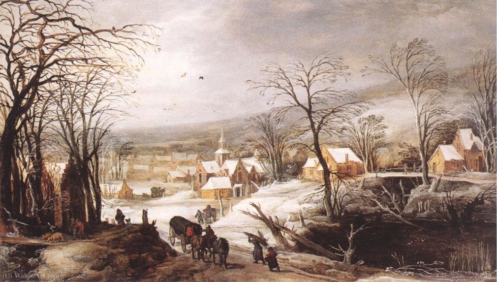 WikiOO.org - Encyclopedia of Fine Arts - Lukisan, Artwork Joos De Momper The Younger - Winter landscape