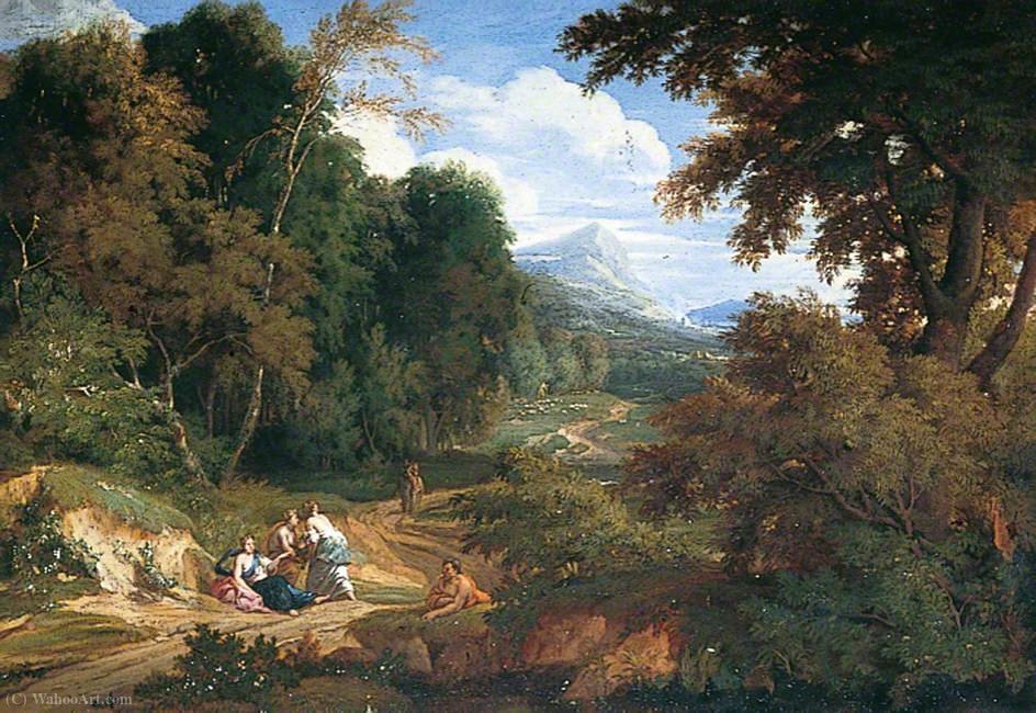 Wikioo.org - The Encyclopedia of Fine Arts - Painting, Artwork by Jan Frans Van Bloemen - A Classical Landscape with Figures