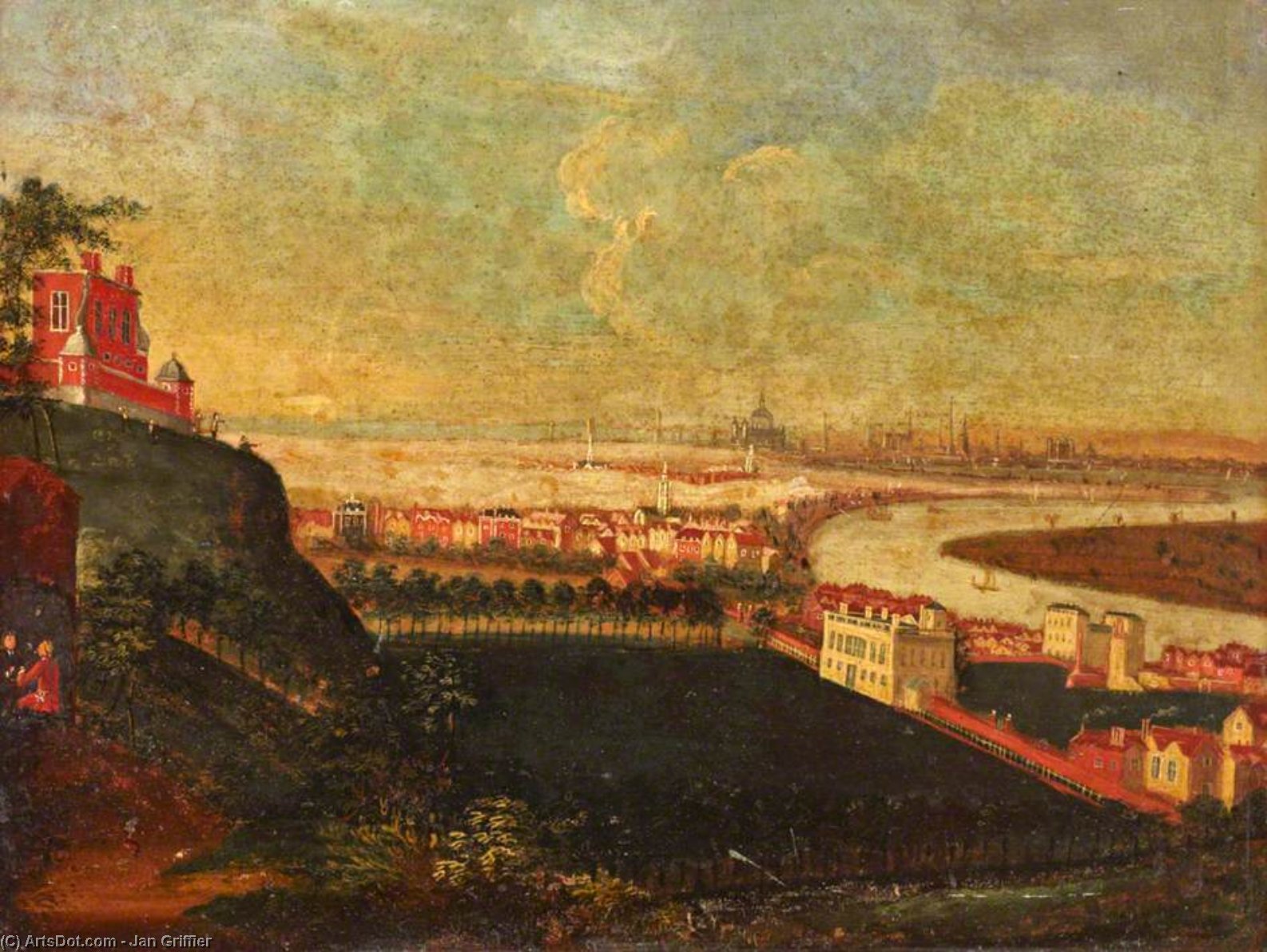 WikiOO.org - Encyclopedia of Fine Arts - Maalaus, taideteos Jan Griffier - London from Greenwich Observatory