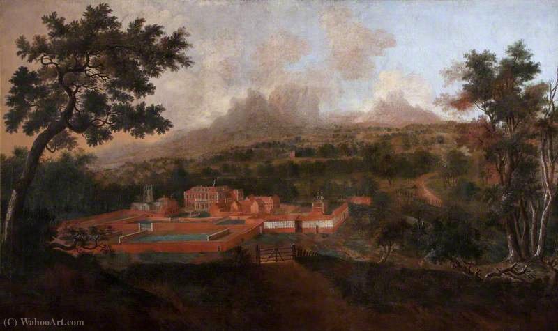 WikiOO.org - Encyclopedia of Fine Arts - Lukisan, Artwork Jan Griffier - View of Old Kedleston House