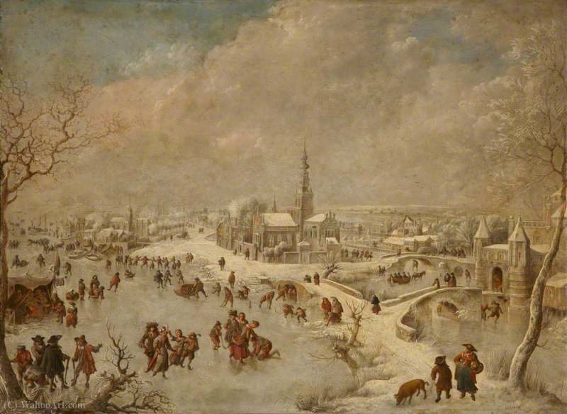 Wikioo.org - The Encyclopedia of Fine Arts - Painting, Artwork by Jan Griffier - Winter scene