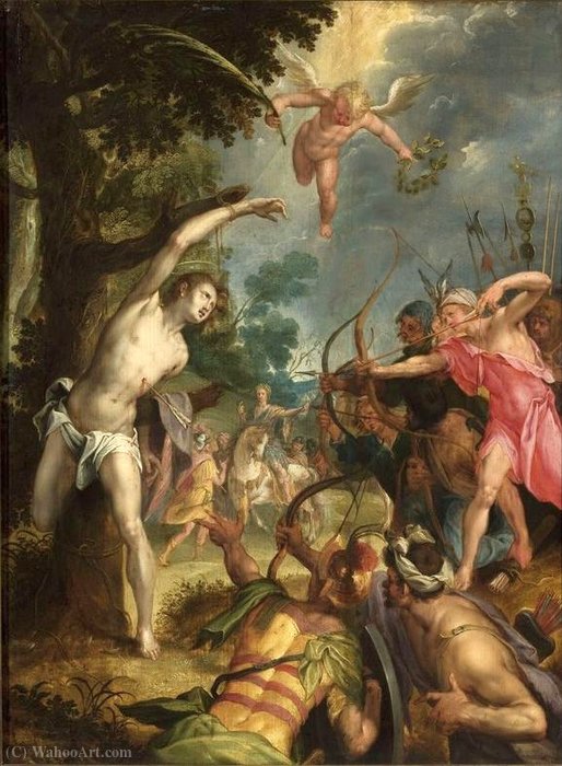 WikiOO.org - Enciklopedija dailės - Tapyba, meno kuriniai Jan Harmensz Muller - The Martyrdom of Saint Sebastian