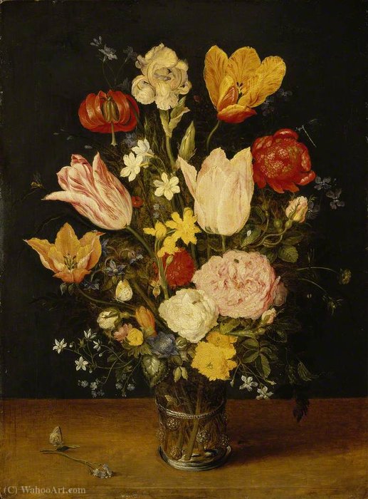 Wikioo.org - The Encyclopedia of Fine Arts - Painting, Artwork by Jan The Younger Brueghel - A Vase of Flowers