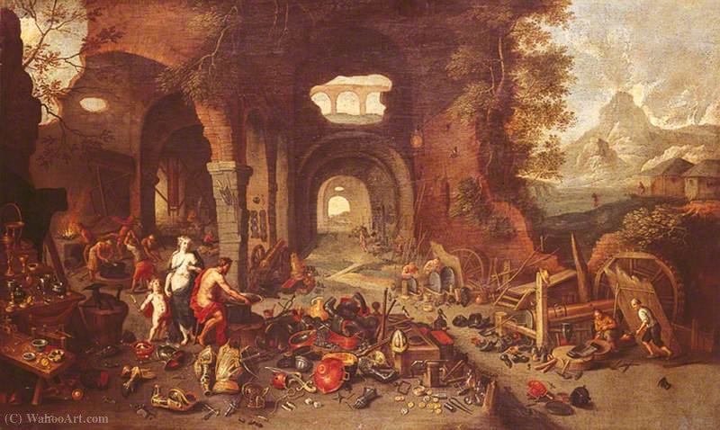 Wikioo.org - สารานุกรมวิจิตรศิลป์ - จิตรกรรม Jan The Younger Brueghel - Venus at the Forge of Vulcan