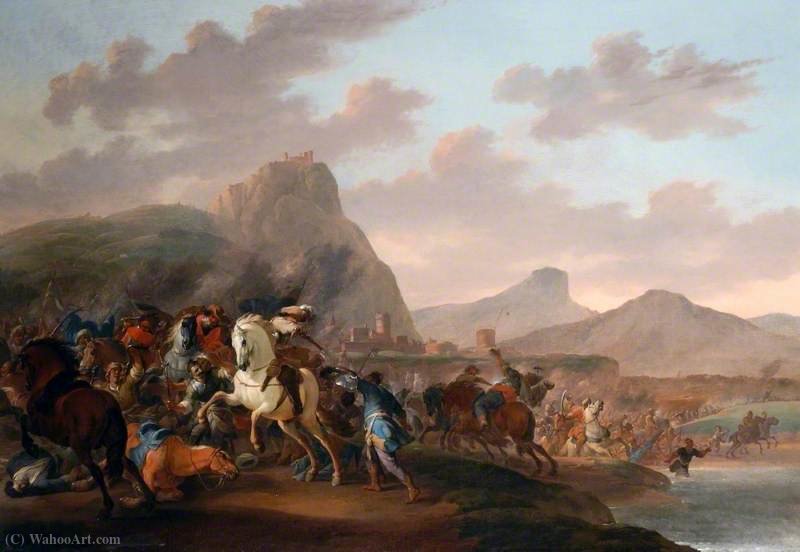WikiOO.org - אנציקלופדיה לאמנויות יפות - ציור, יצירות אמנות Jan Von Huchtenburgh - A Battle between Christians and Moors